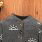 3 PCS Baby Boy Clothes Set Spring Autumn Knitted V-neck Romper+infant Pants+Cap Newborn Outfit