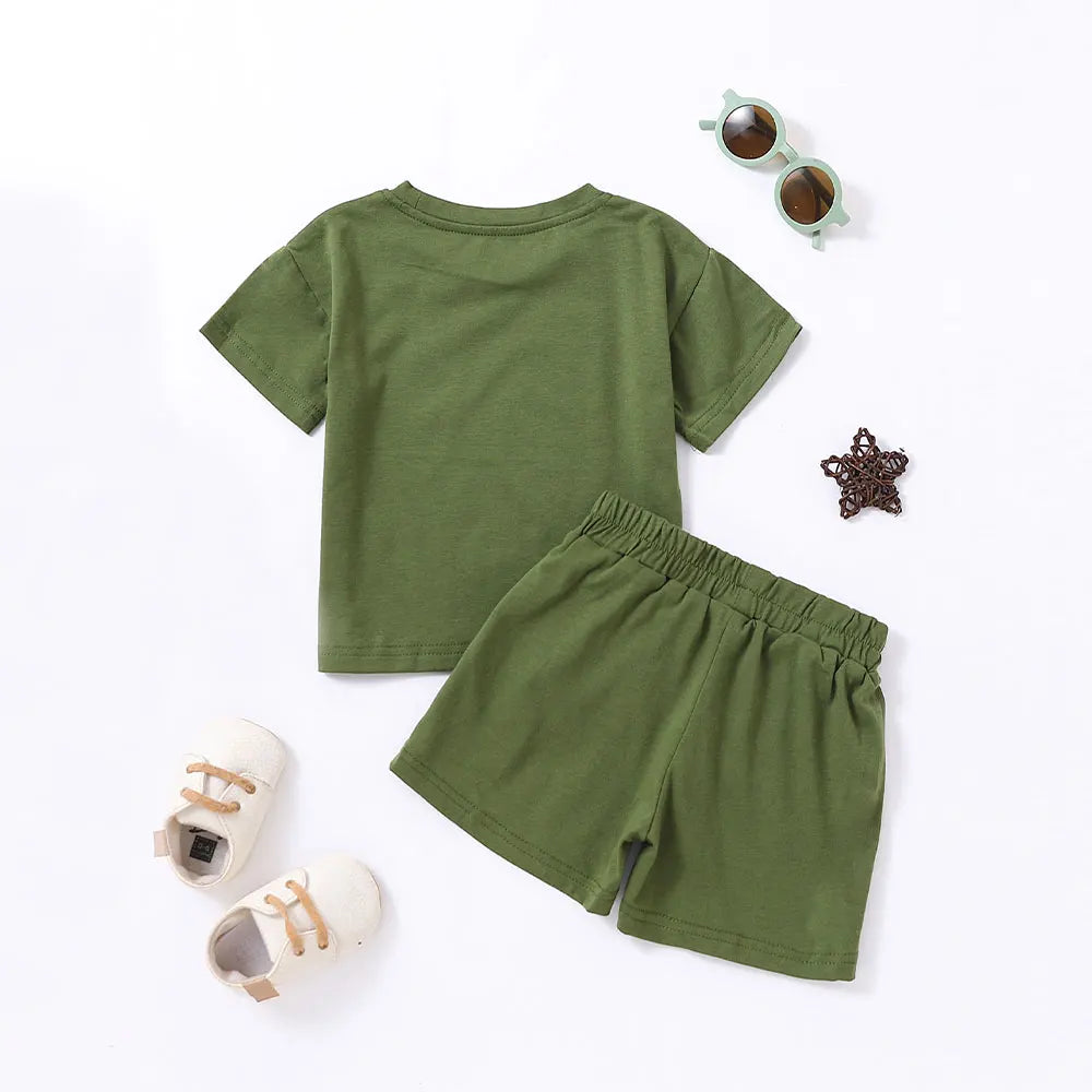 Summer 2pcs Kids Clothes Sets Children Sports Style Tracksuits T-shirts and Shorts Boy and Girl Outfits Suits