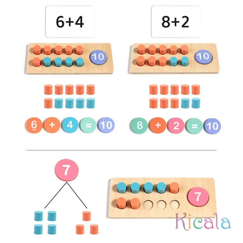 Kids Math Arithmetic Wooden Digital Decomposition Arithmetic  Learning Education Toys