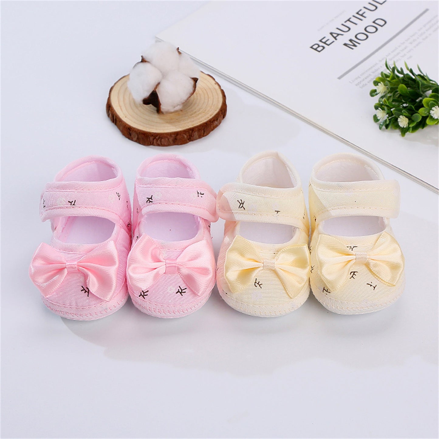 Baby Girl Shoes Newborn Baby girls sock Shoes Anti-Slip Soft Sole First Walkers Toddler Kids Cotton Baptism Shoes 3 6 9 Months
