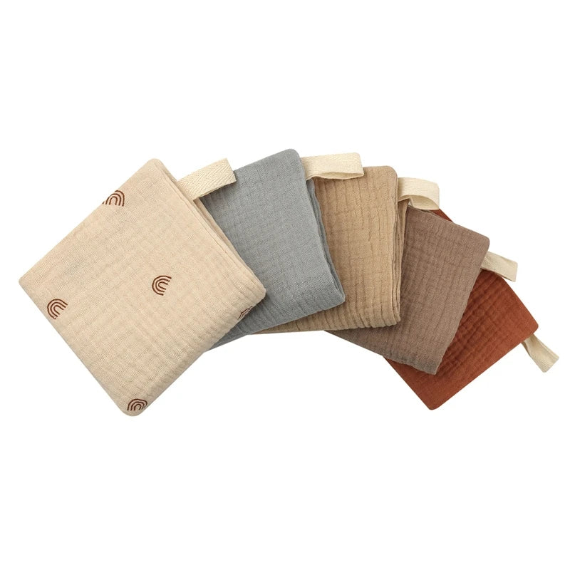 5PC Baby Towel New Born Items Stuff Muslin Squares Infant Hand Bath Shower Face Towels Soft Cotton
