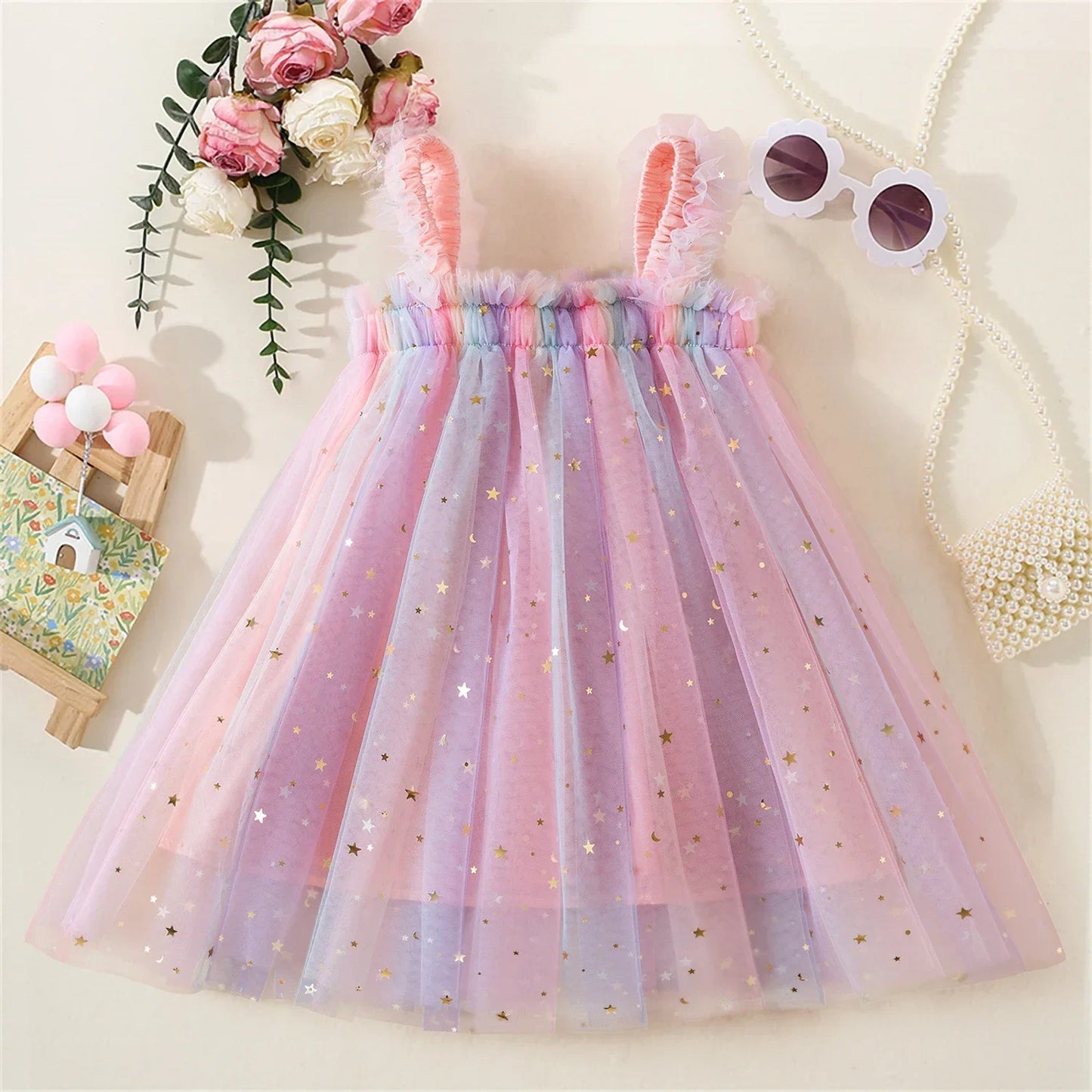 Toddler Baby Girls Party Dresses Back Butterfly