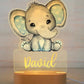 Personalized Children Animal Night Light Custom Name Acrylic Lamp Baby Kids Bedroom Decoration Neonate Birthday Christmas Gift