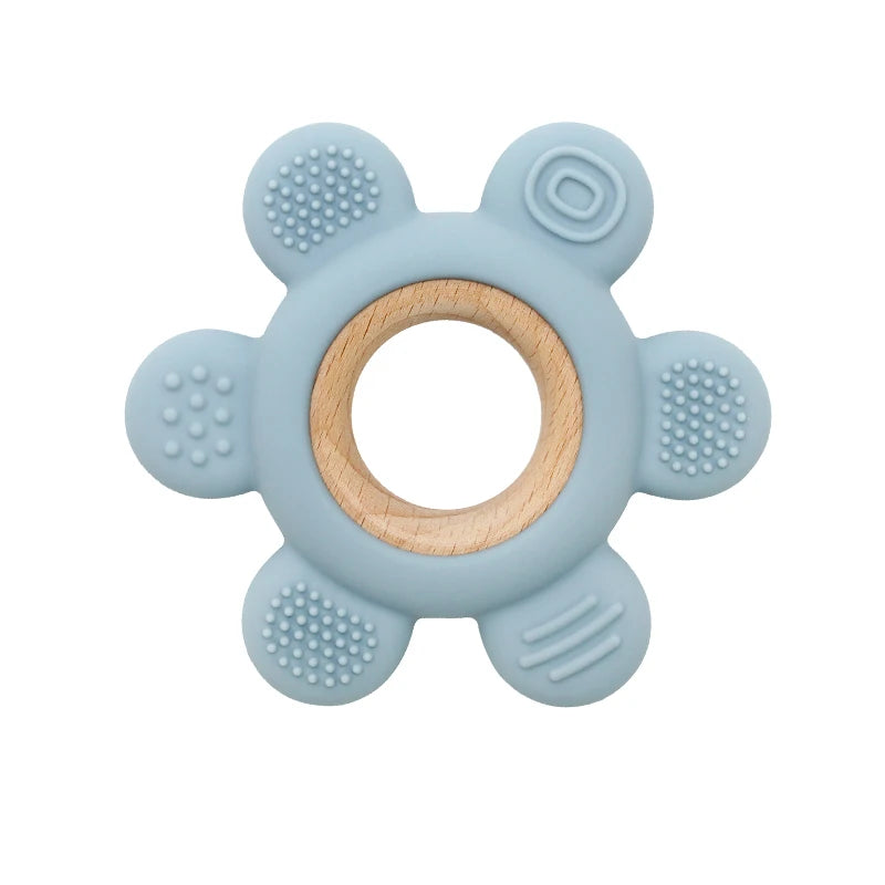 Color Kids Silicone Teether Toy Baby Rattle Toy Teething Ring