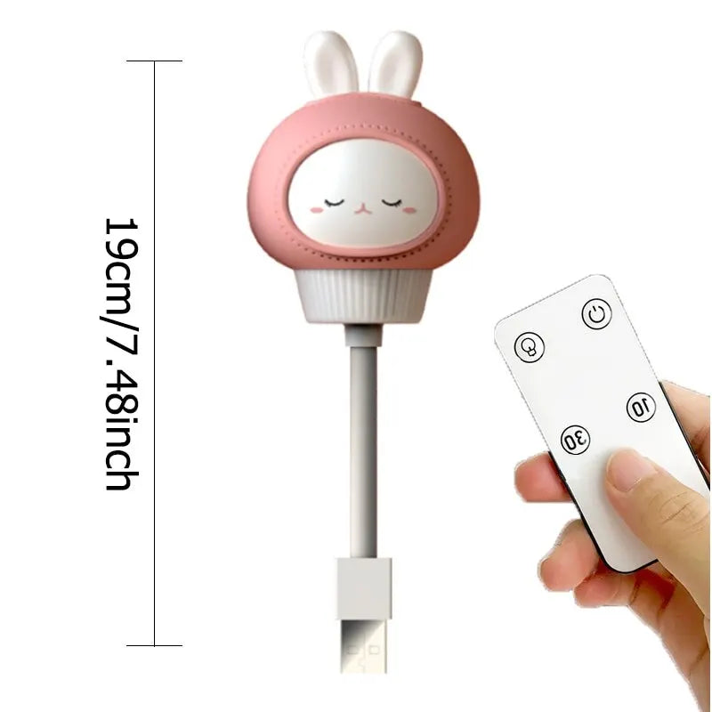 Kid Bedroom Decor Bedside Lamp USB Night Light LED Chlidren Cute Cartoon Night Lamp Bear Chick Kitten Remote Control for Baby