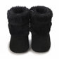 0-18M baby shoes Girls winter plush comfort snow boots cute bow cotton shoes baby soft soled non-slip toddler shoes