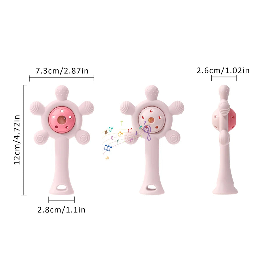 Color Kids Silicone Teether Toy Baby Rattle Toy Teething Ring