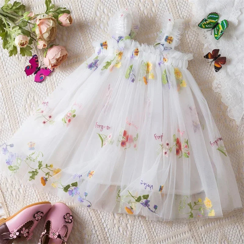 Toddler Baby Girls Party Dresses Back Butterfly