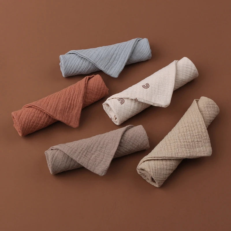5PC Baby Towel New Born Items Stuff Muslin Squares Infant Hand Bath Shower Face Towels Soft Cotton