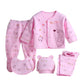5pcs/Set Newborn Baby Clothing Set Cartoon Infant Boys Girls Clothes Suits Cotton Soft Cute Cat Newborn Outfit Baby Sets ﻿