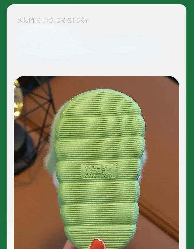 Baby Warm Cotton Shoes Autumn Winter New Boys Girls Cartoon Animal Cotton Slippers Non Slip Comfortable Soft Sole Plush Slippers