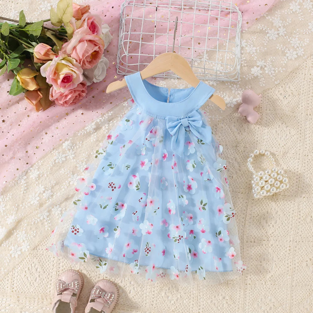 Baby Girl Floral Princess Dress | Sleeveless Summer Ball Gown (3M–3Y)