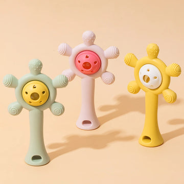 Color Kids Silicone Teether Toy Baby Rattle Toy Teething Ring