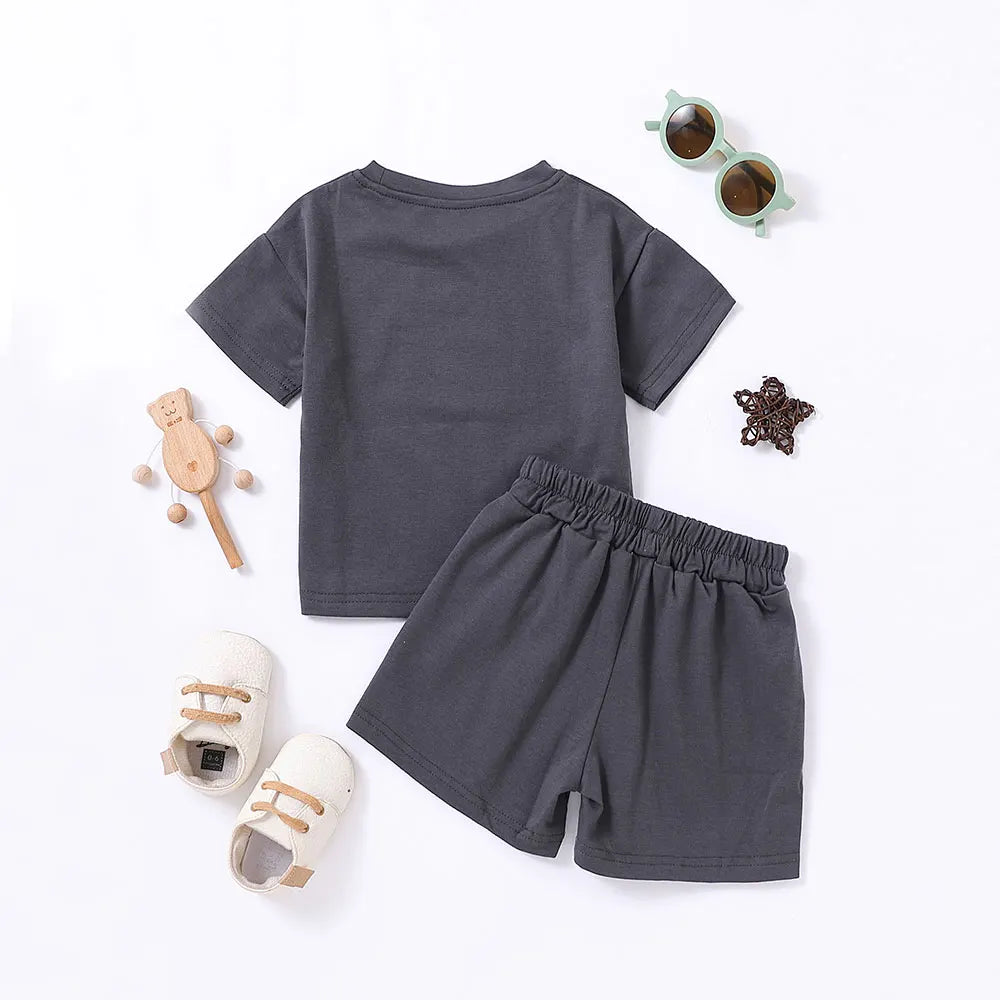 Summer 2pcs Kids Clothes Sets Children Sports Style Tracksuits T-shirts and Shorts Boy and Girl Outfits Suits