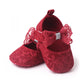 Baby Soft Cotton Shoes Beautiful Lace Bowknot Mary Jane 6 to 12 Month Baby Girl Prewalking Shoes High Quality Soft and Anti-slip
