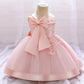 Baby Girls Elegant Big Bow Party Dress | Wedding & Birthday Princess Gown 6-36M