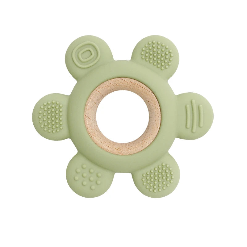 Color Kids Silicone Teether Toy Baby Rattle Toy Teething Ring