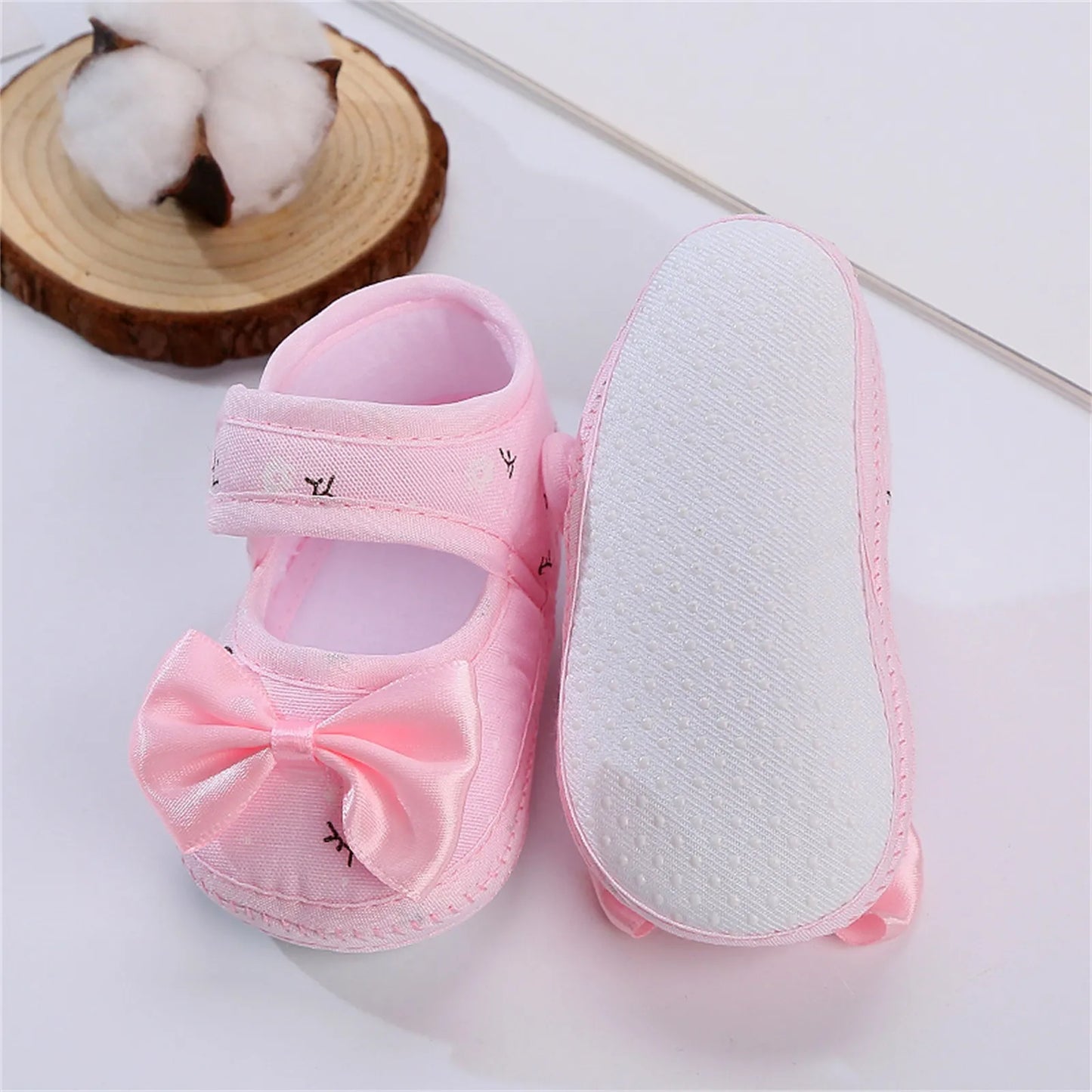 Baby Girl Shoes Newborn Baby girls sock Shoes Anti-Slip Soft Sole First Walkers Toddler Kids Cotton Baptism Shoes 3 6 9 Months