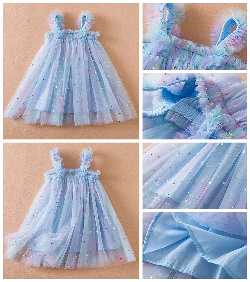 Toddler Baby Girls Party Dresses Back Butterfly