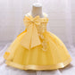 Baby Girls Elegant Big Bow Party Dress | Wedding & Birthday Princess Gown 6-36M