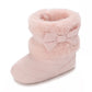0-18M baby shoes Girls winter plush comfort snow boots cute bow cotton shoes baby soft soled non-slip toddler shoes