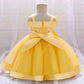 Baby Girls Elegant Big Bow Party Dress | Wedding & Birthday Princess Gown 6-36M