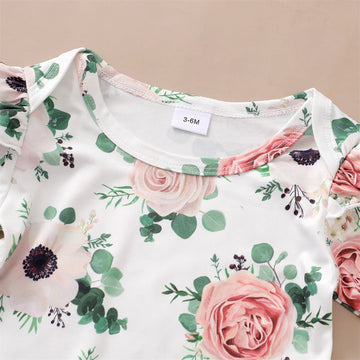 0-12Months Newborn Baby Girl 3PCS Clothes Set Floral Long Sleeve Fashion Spring & Autumn Daily Outfit