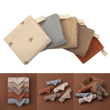 5PC Baby Towel New Born Items Stuff Muslin Squares Infant Hand Bath Shower Face Towels Soft Cotton