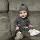 3 PCS Baby Boy Clothes Set Spring Autumn Knitted V-neck Romper+infant Pants+Cap Newborn Outfit