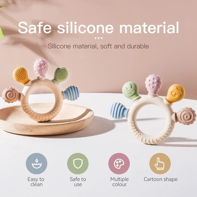 Silicone Teether Baby 0 12 Months