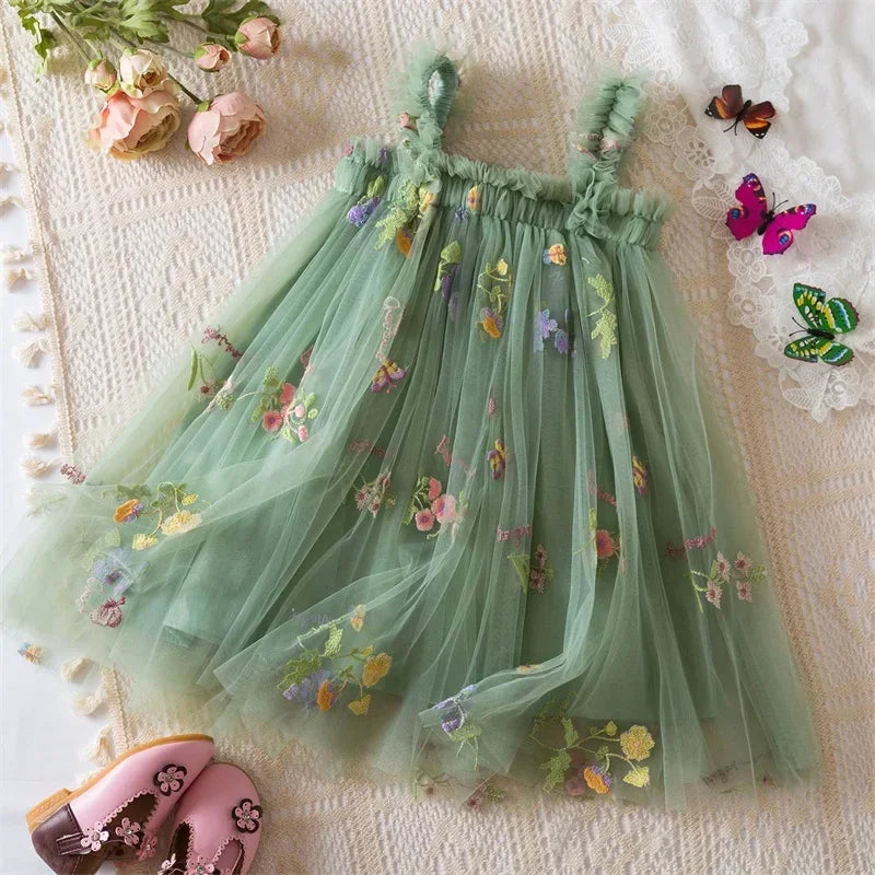 Toddler Baby Girls Party Dresses Back Butterfly