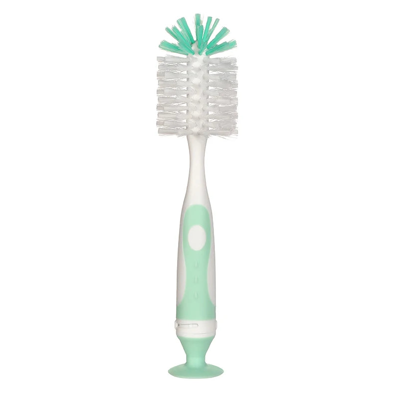 2 in 1 Mother-child Nylon Baby Bottle Cup Cleaning Brush Suction Stand Type Feeding Clean Tool Set