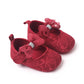 Baby Soft Cotton Shoes Beautiful Lace Bowknot Mary Jane 6 to 12 Month Baby Girl Prewalking Shoes High Quality Soft and Anti-slip