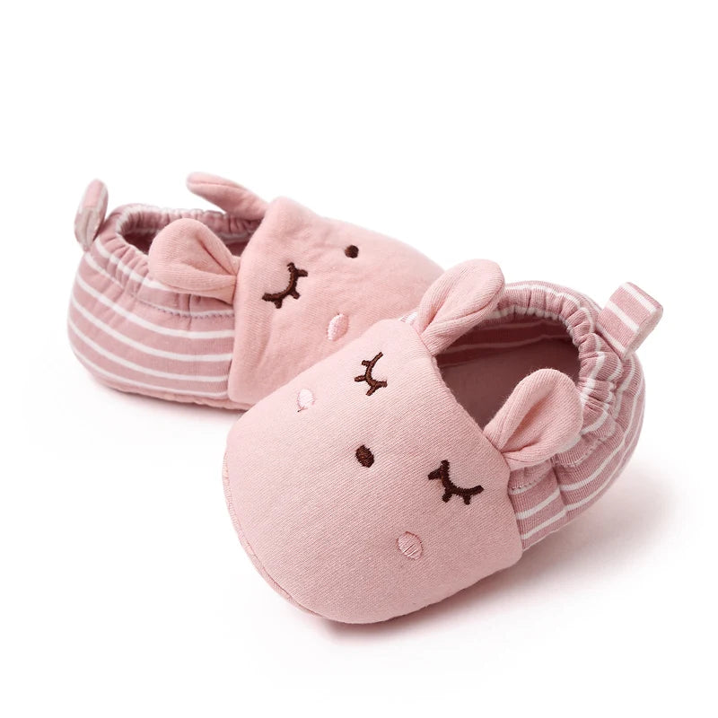 Baby Soft Cotton Shoes for Toddler Boys and Girls Colorful Options Cute Animal Design Shoes with Ears