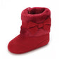 0-18M baby shoes Girls winter plush comfort snow boots cute bow cotton shoes baby soft soled non-slip toddler shoes