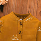 3 PCS Baby Boy Clothes Set Spring Autumn Knitted V-neck Romper+infant Pants+Cap Newborn Outfit