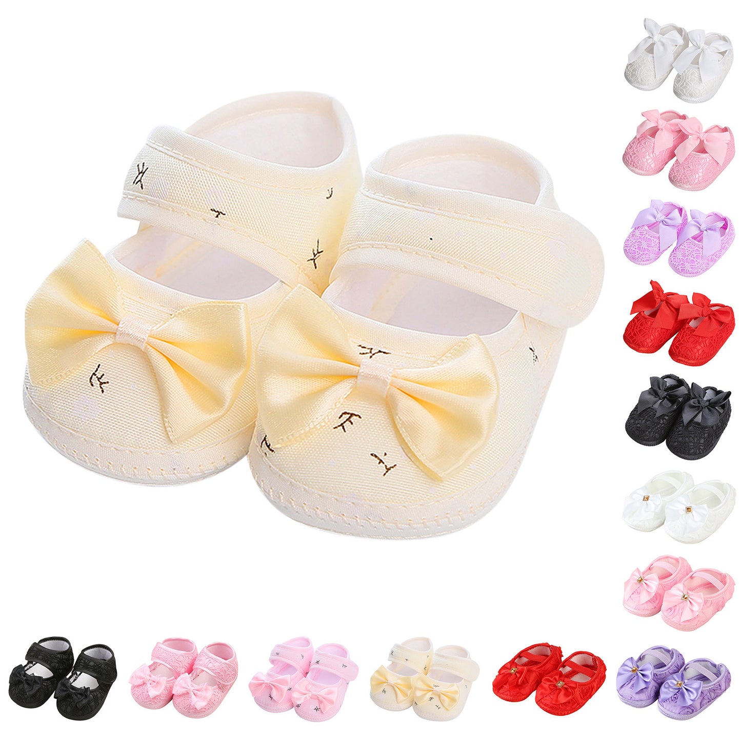 Baby Girl Shoes Newborn Baby girls sock Shoes Anti-Slip Soft Sole First Walkers Toddler Kids Cotton Baptism Shoes 3 6 9 Months