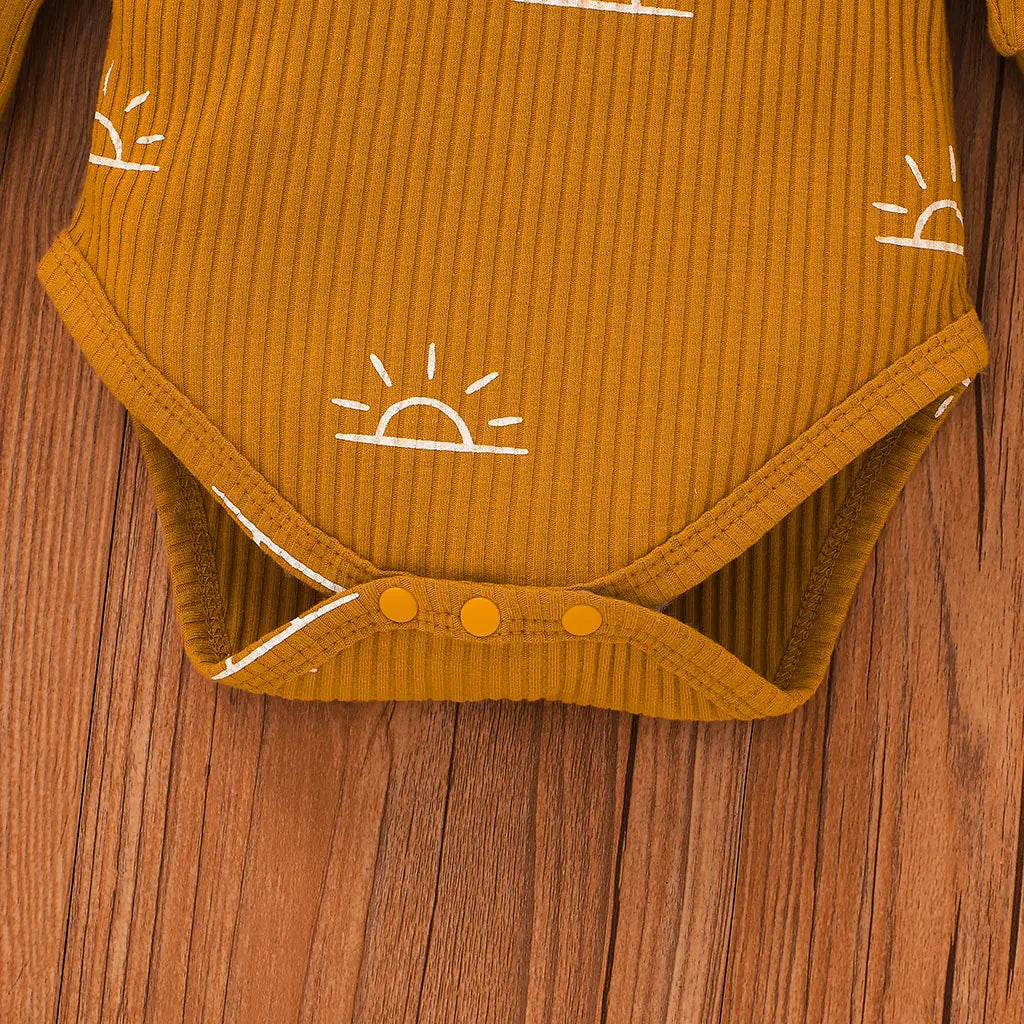 3 PCS Baby Boy Clothes Set Spring Autumn Knitted V-neck Romper+infant Pants+Cap Newborn Outfit