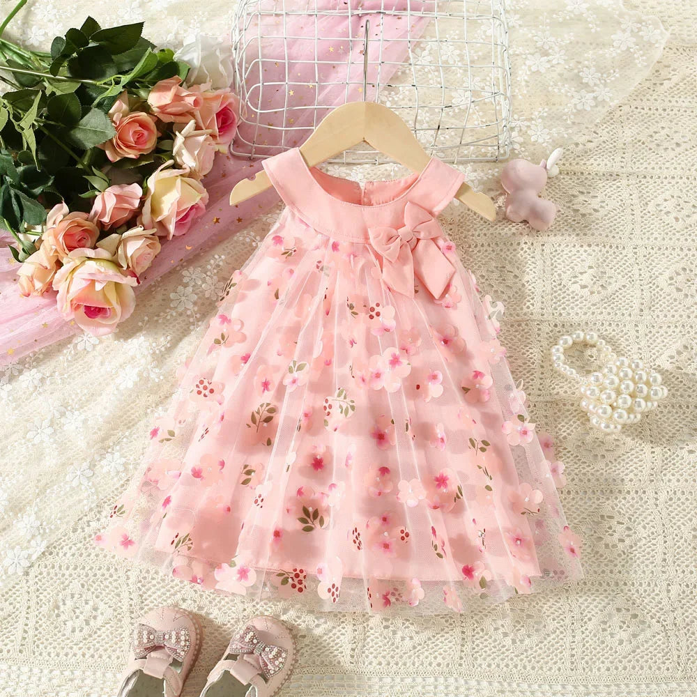 Baby Girl Floral Princess Dress | Sleeveless Summer Ball Gown (3M–3Y)