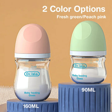 Dr.isla Anti-Choke Baby Bottle Newborn Glass Bottles 90/160ML Anti-flatulence Milk Feeding Bottles Infant BPA Free 0-3 Month