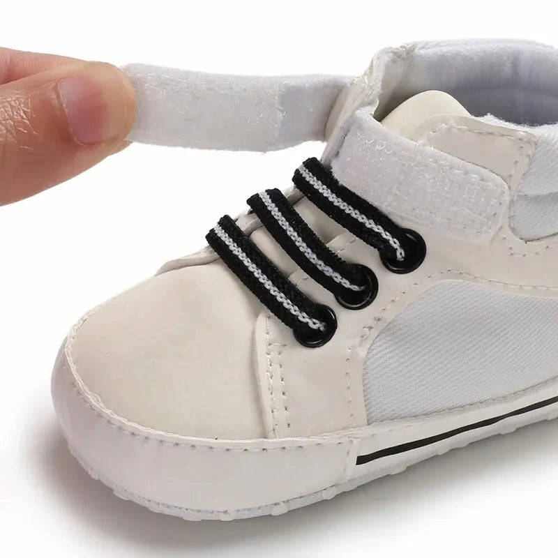 Baby Shoes Boys High Top Casual Cotton Soft Sole Newborn Walking 0 18 Months