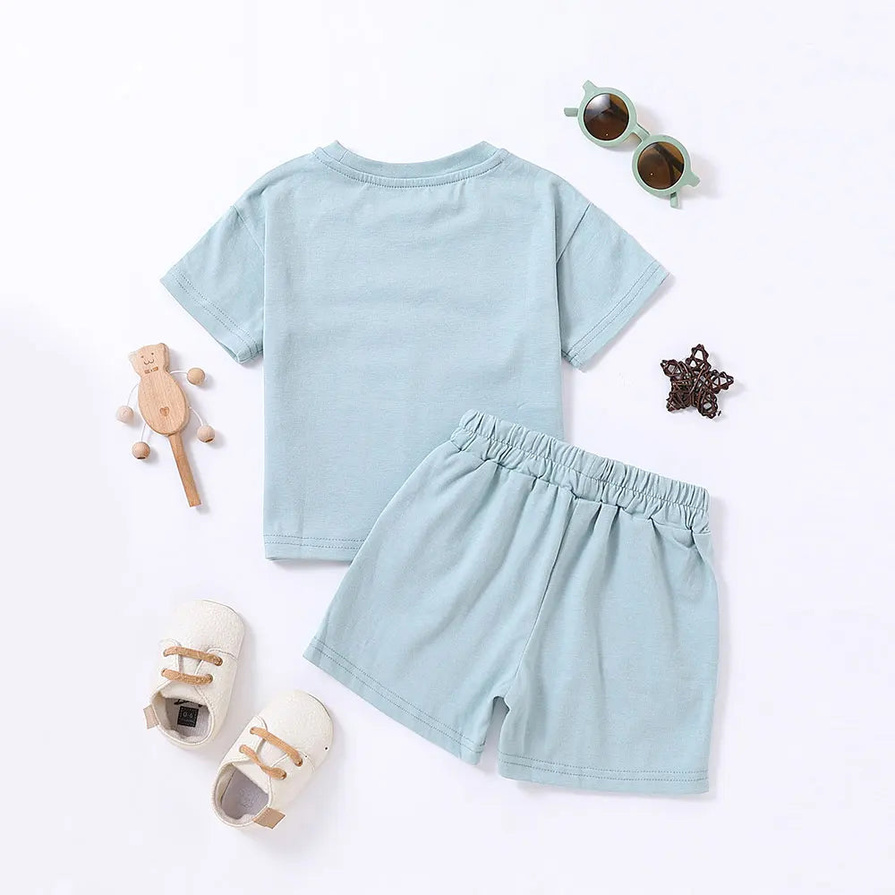 Summer 2pcs Kids Clothes Sets Children Sports Style Tracksuits T-shirts and Shorts Boy and Girl Outfits Suits