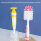 2 in 1 Mother-child Nylon Baby Bottle Cup Cleaning Brush Suction Stand Type Feeding Clean Tool Set