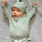 3 PCS Baby Boy Clothes Set Spring Autumn Knitted V-neck Romper+infant Pants+Cap Newborn Outfit