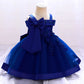 Baby Girls Elegant Big Bow Party Dress | Wedding & Birthday Princess Gown 6-36M