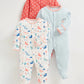 Soft Organic Cotton Baby Bodysuits - 3 Pack for 0-12 Months