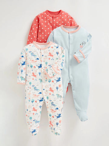 Soft Organic Cotton Baby Bodysuits - 3 Pack for 0-12 Months