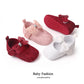 Baby Soft Cotton Shoes Beautiful Lace Bowknot Mary Jane 6 to 12 Month Baby Girl Prewalking Shoes High Quality Soft and Anti-slip