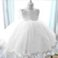 Baby Girl Baptism Dresses Toddler White Lace Flower Tulle Christening 1 Years Birthday Princess Party Dress Newborn Wedding Gown