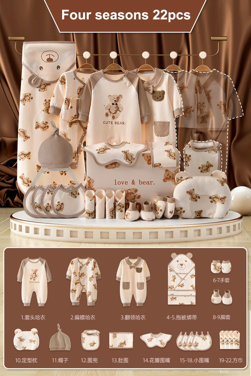 20/22/24/26 Pieces Newborn Clothes Baby Gift Pure Cotton Baby Set 0-6 Months Spring Summer Kids Clothes Suit Unisex Without Box